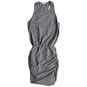 Sundry Gray Racerback Ruched Dress Women's Size Large